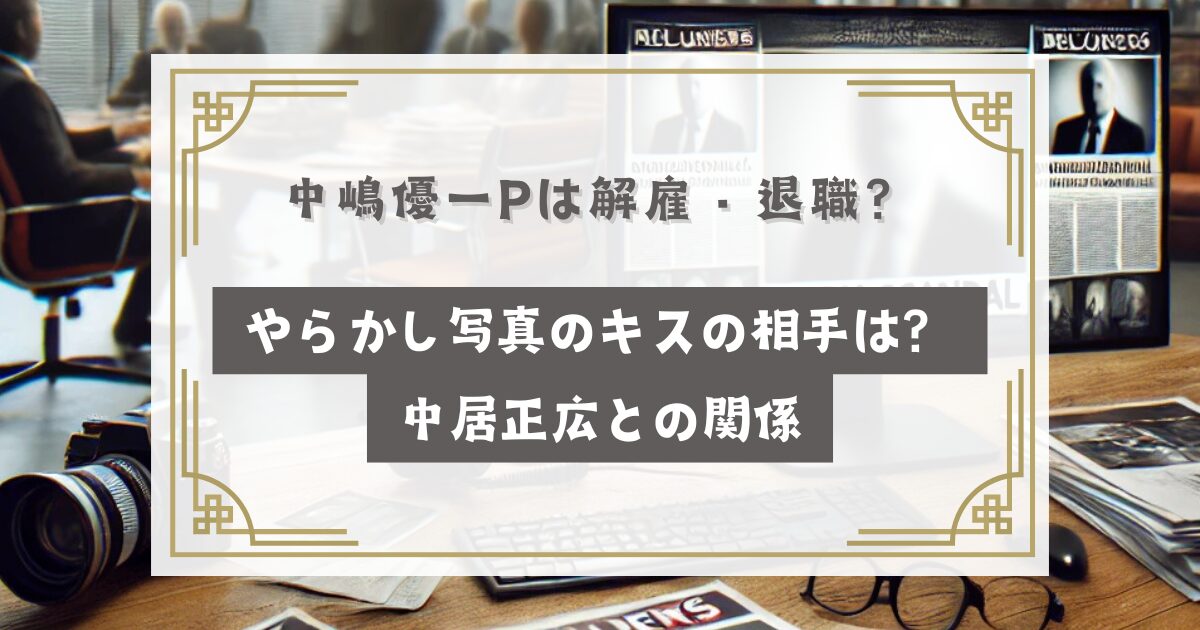 中嶋優一Pは解雇退職でやらかし写真のキスの相手は？中居正広との関係は？